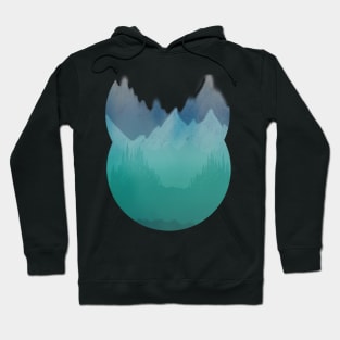 Ombre Mountainscape (Blue, Aqua) Hoodie